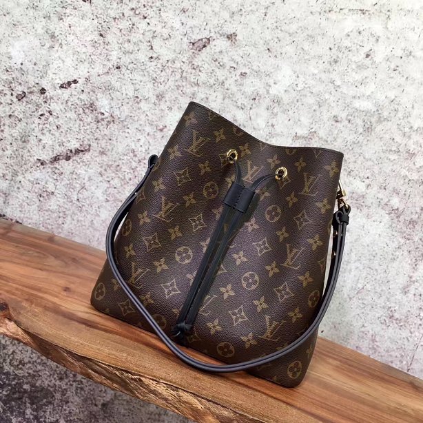 2018 louis vuitton original monogram canvas bag neonoe M44020 black