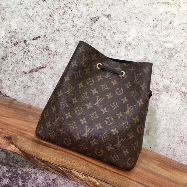 2018 louis vuitton original monogram canvas bag neonoe M44020 black