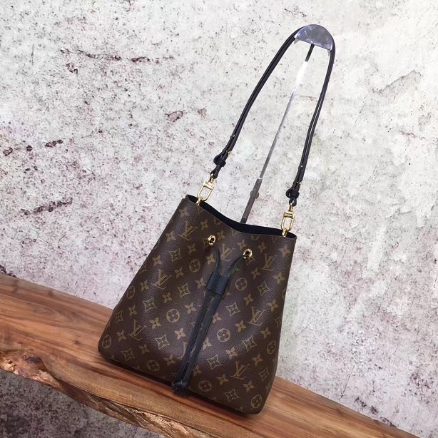 2018 louis vuitton original monogram canvas bag neonoe M44020 black