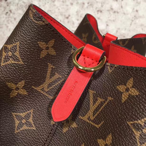 2018 louis vuittonoriginal monogram canvas bag neonoe M44020 red