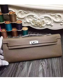  hermes original epsom leather kelly cut 31 clutch H031 brown