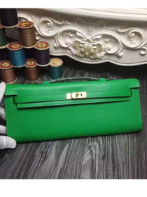 hermes original epsom leather kelly cut 31 clutch H031 green