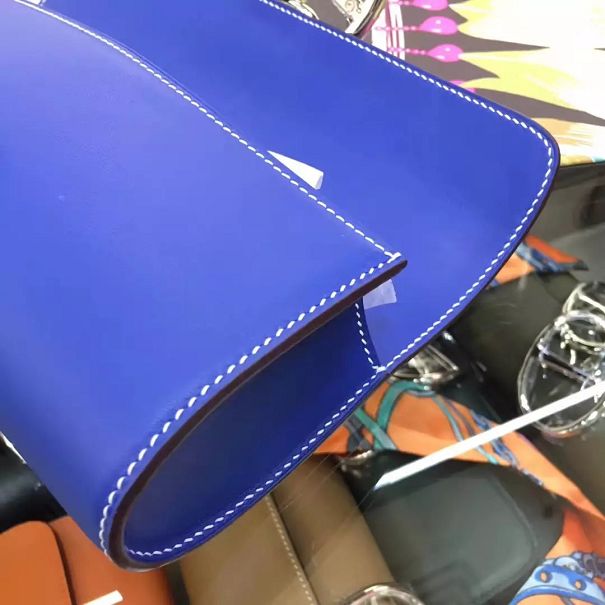 Hermes original calfskin handmade egee clutch E001 blue