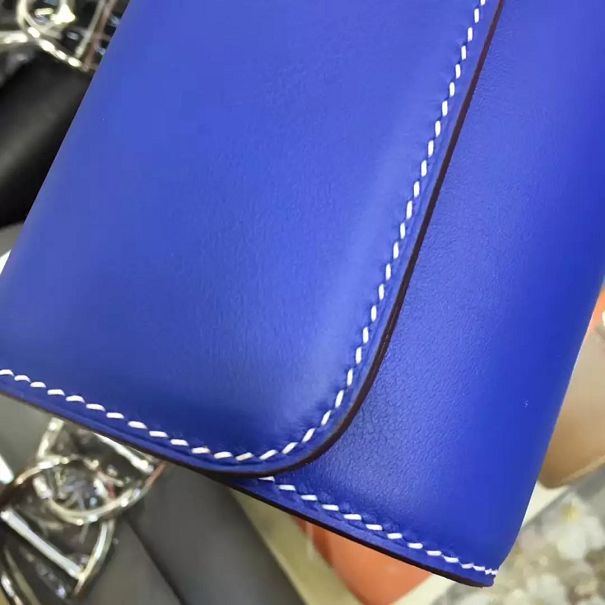 Hermes original calfskin handmade egee clutch E001 blue