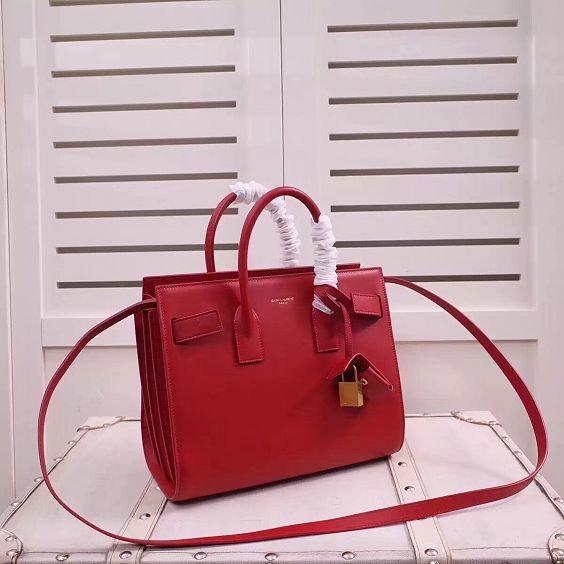 YSL original calfskin medium sac de jour bag 377183 red