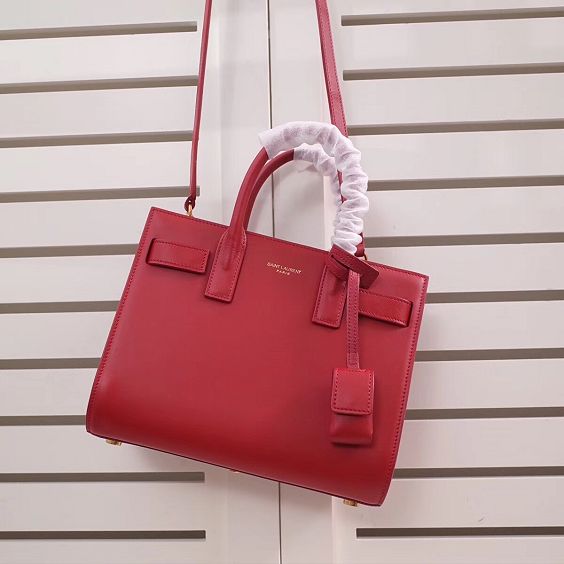 YSL original calfskin medium sac de jour bag 377183 red