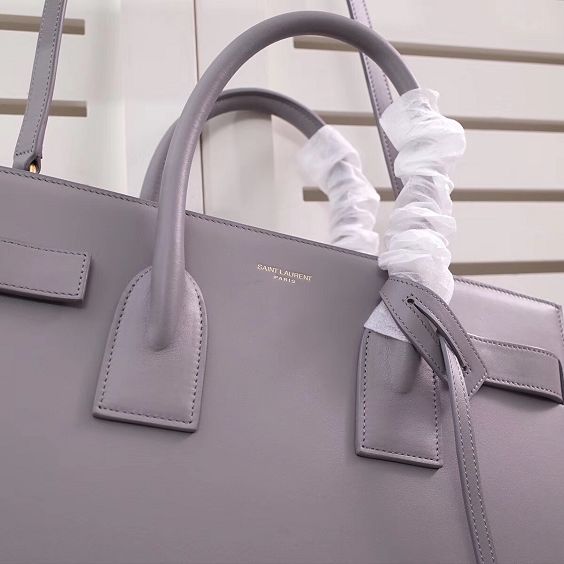 YSL original calfskin large sac de jour bag 324823 light gray