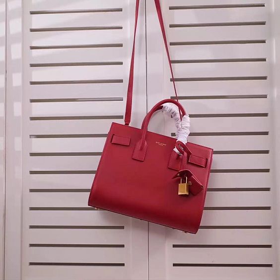 YSL original calfskin large sac de jour bag 324823 red