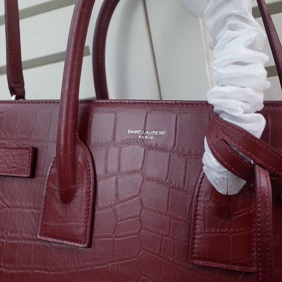 2017 ysl sac de jour bag in crocodile 378299 burgundy