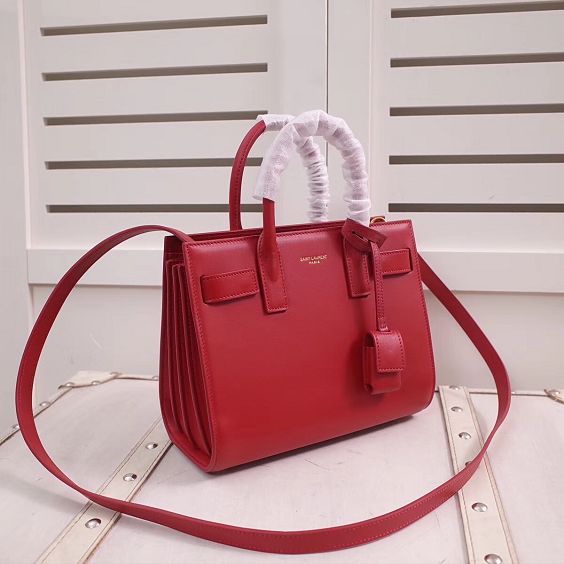 YSL original calfskin small sac de jour bag 340778 red