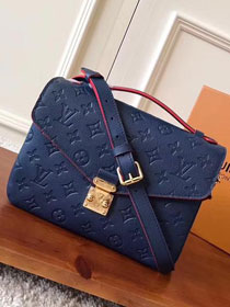 2017 louis vuitton original monogram empreinte pochette metis M43737 royal blue