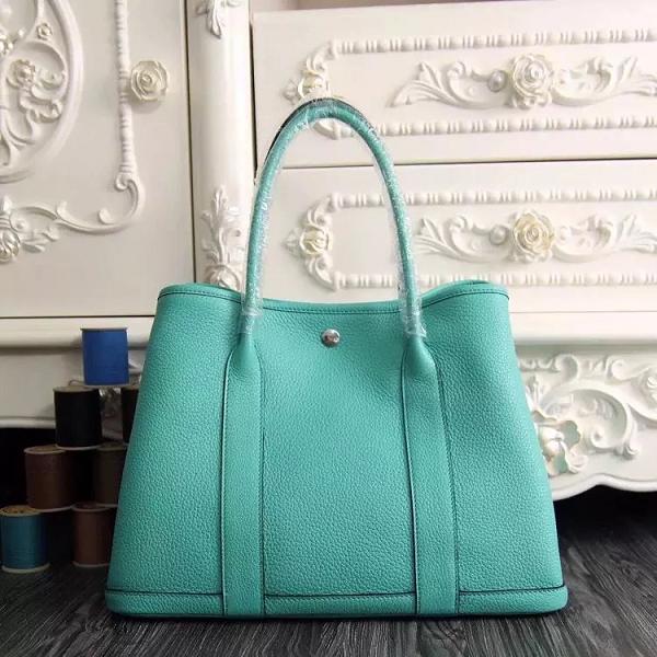 Hermes original calfskin garden party 30 bag G0030 cyan