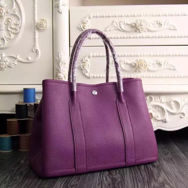 Hermes original calfskin garden party 30 bag G0030 purple