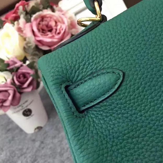 Hermes original togo leather kelly 28 bag K28 blackish green