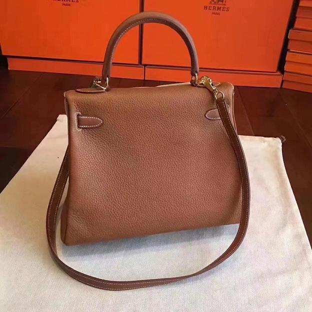 Hermes original togo leather kelly 28 bag K28 coffee