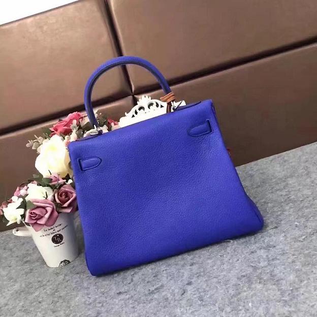 Hermes original togo leather kelly 28 bag K28 electric blue