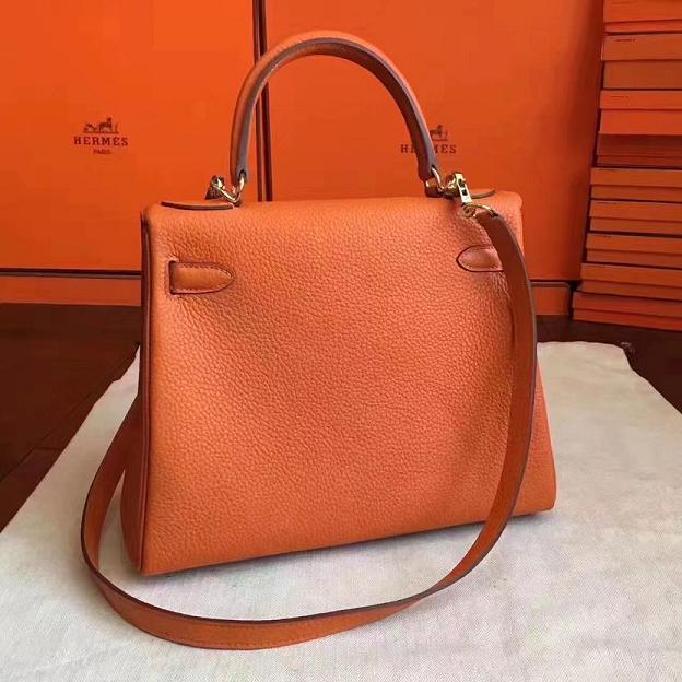 Hermes original togo leather kelly 28 bag K28 orange