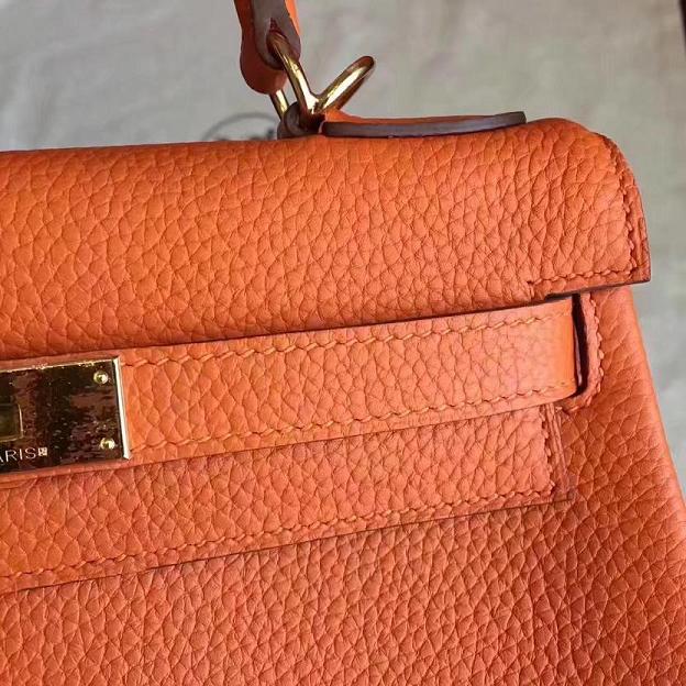 Hermes original togo leather kelly 28 bag K28 orange