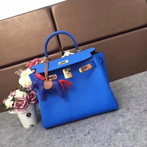 Hermes original togo leather kelly 28 bag K28 royal blue