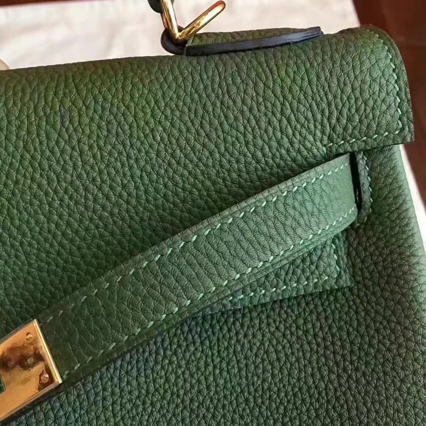 Hermes original togo leather kelly 32 bag K32 vert veronese