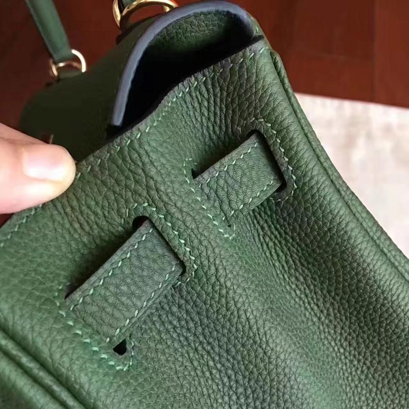 Hermes original togo leather kelly 32 bag K32 vert veronese