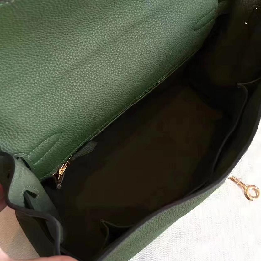 Hermes original togo leather kelly 32 bag K32 vert veronese