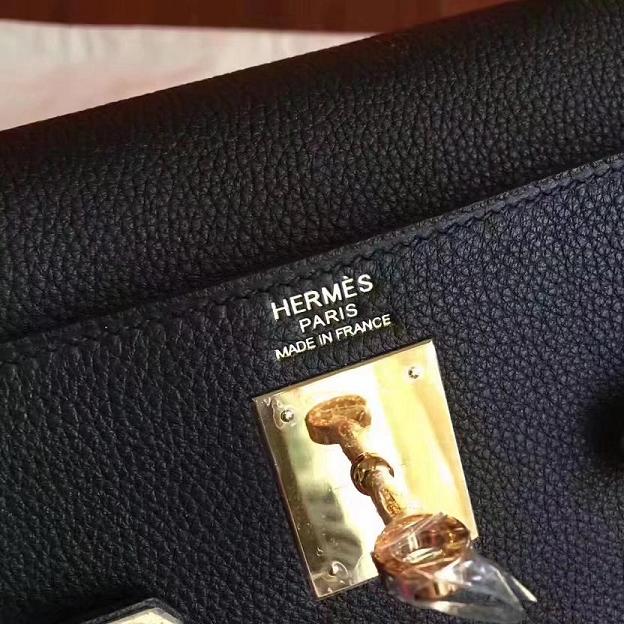 Hermes original togo leather kelly 32 bag K32 black