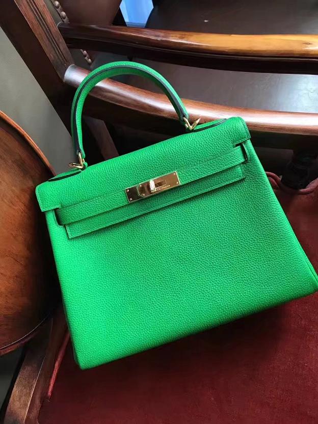 Hermes original togo leather kelly 32 bag K32 green