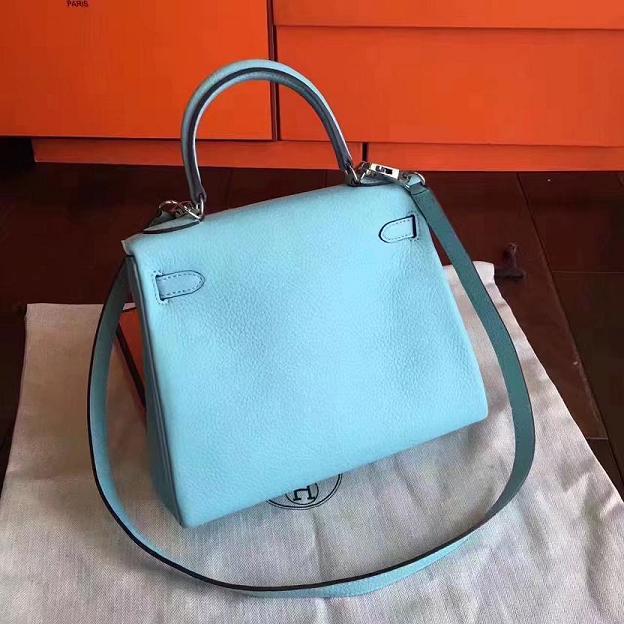 Hermes original togo leather kelly 32 bag K32 lake blue