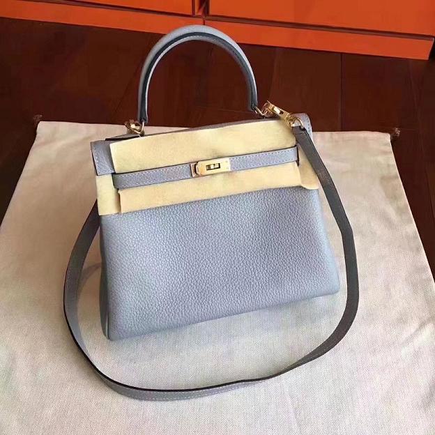 Hermes original togo leather kelly 32 bag K32 light blue