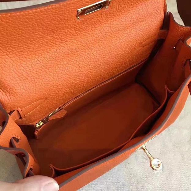 Hermes original togo leather kelly 32 bag K32 orange