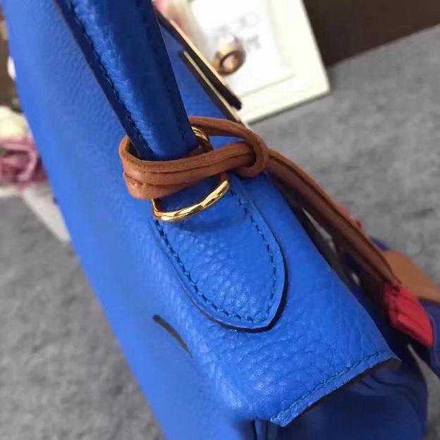 Hermes original togo leather kelly 32 bag K32 royal blue