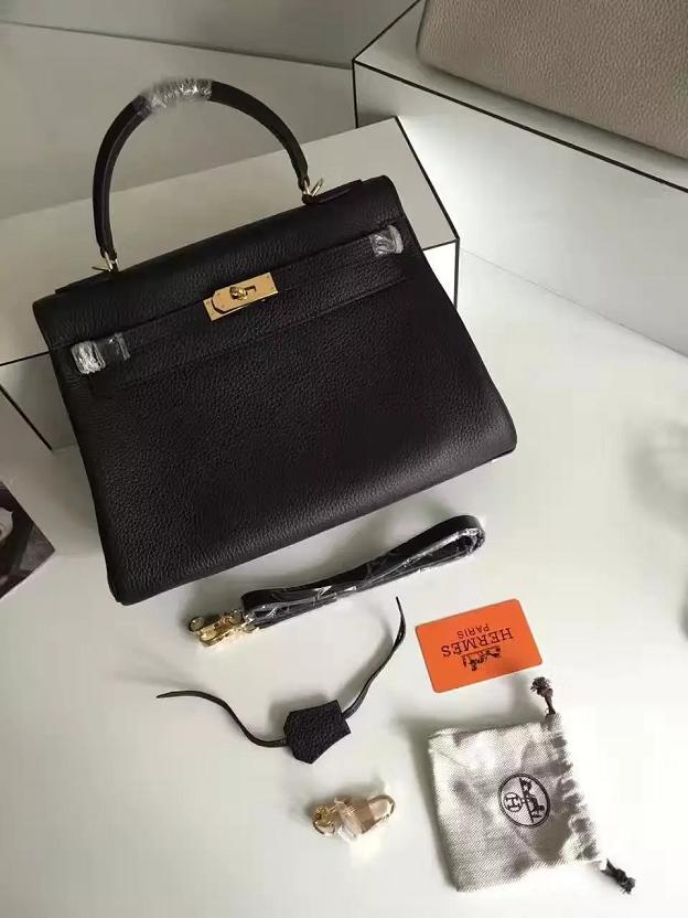 Hermes togo leather kelly 28 bag K028 black