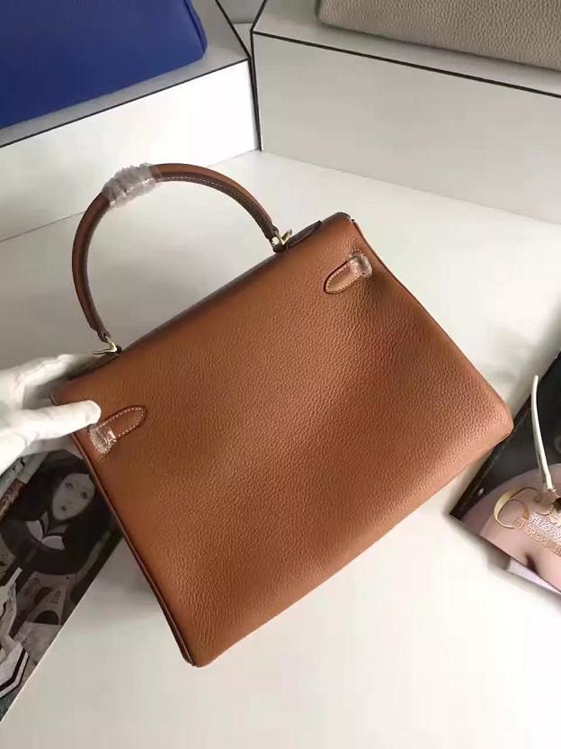 Hermes togo leather kelly 28 bag K028 coffee