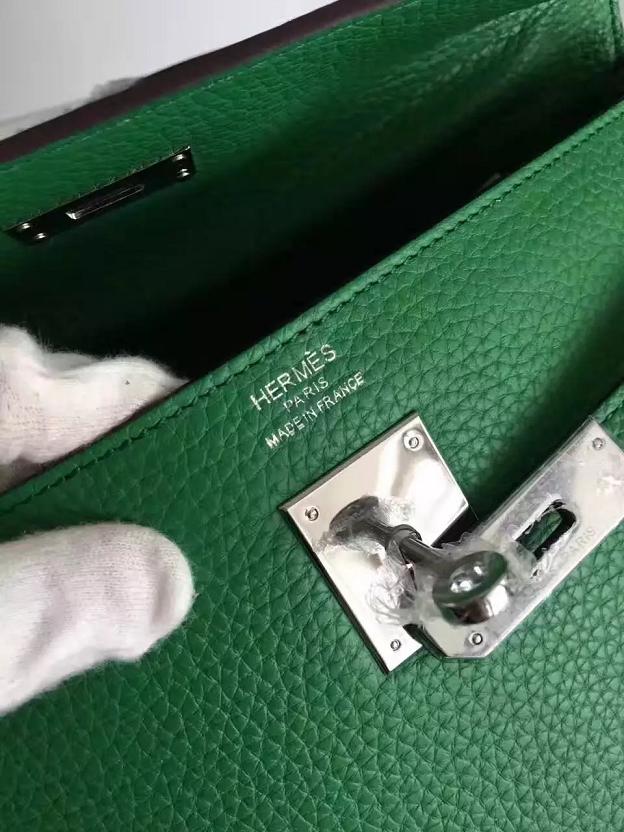 Hermes togo leather kelly 28 bag K028 green