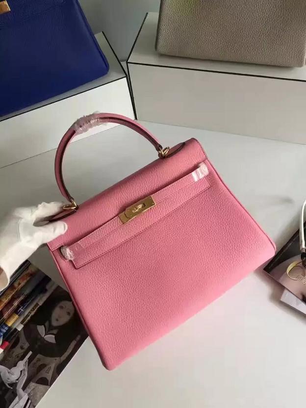 Hermes togo leather kelly 28 bag K028 pink