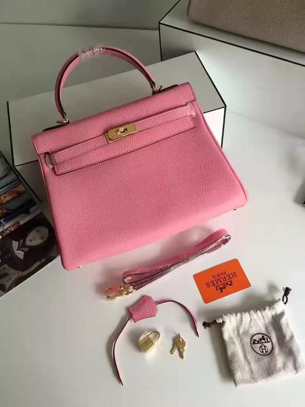 Hermes togo leather kelly 28 bag K028 pink