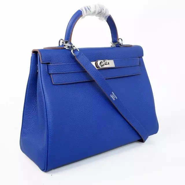 Hermes togo leather kelly 28 bag K028 royal blue