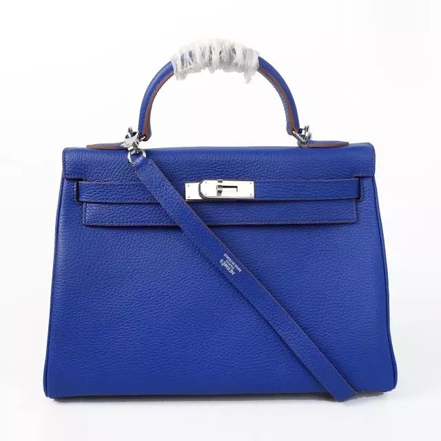 Hermes togo leather kelly 28 bag K028 royal blue