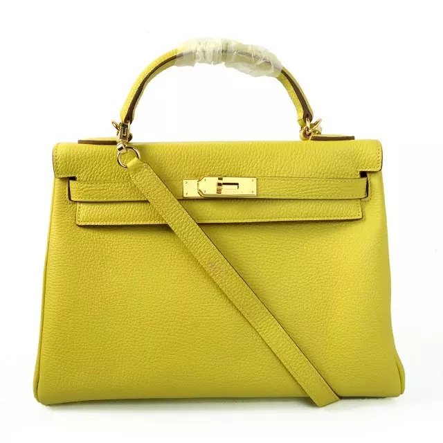 Hermes togo leather kelly 32 bag K032 lemon yellow