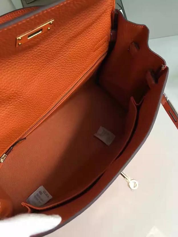 Hermes togo leather kelly 32 bag K032 orange