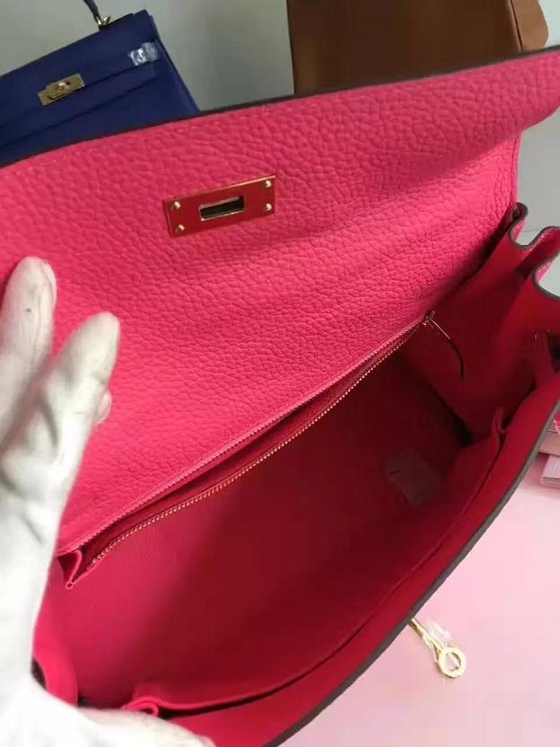 Hermes togo leather kelly 32 bag K032 rose red