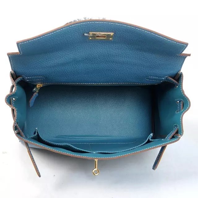 Hermes togo leather kelly 32 bag K032 sky blue