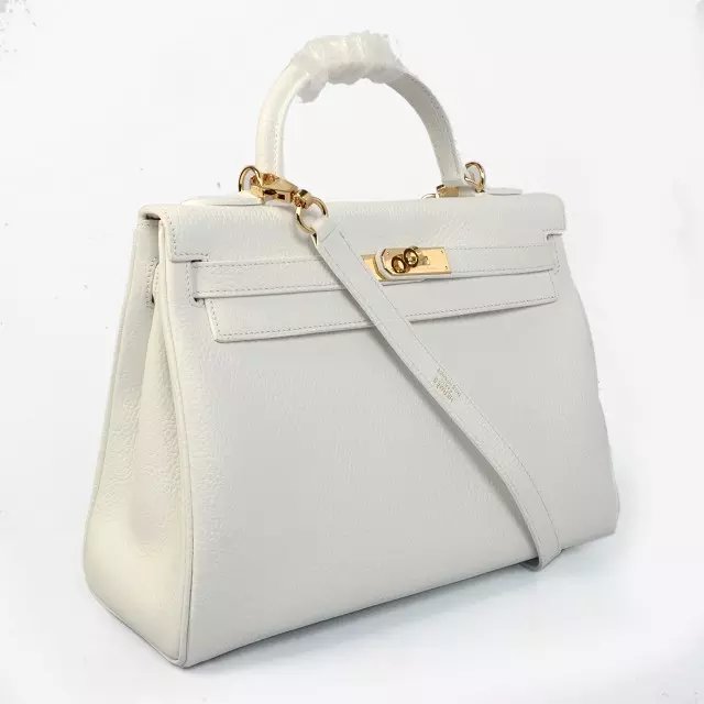 Hermes togo leather kelly 32 bag K032 white