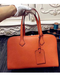 Hermes original clemence leather victoria fourre-tout 35 bag V35 orange