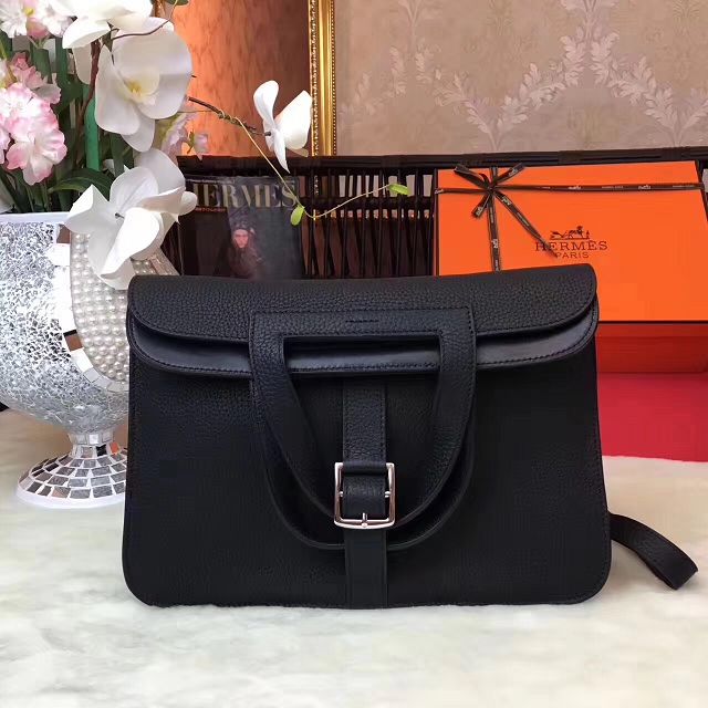 Hermes original togo leather halzan 31 bag H031 black