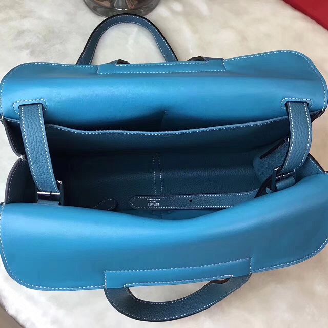 Hermes original togo leather halzan 31 bag H031 blue