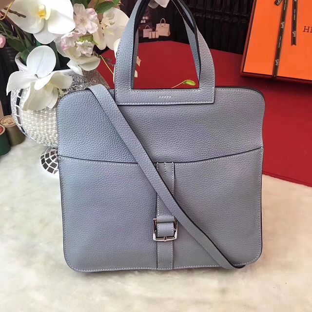 Hermes original togo leather halzan 31 bag H031 light blue