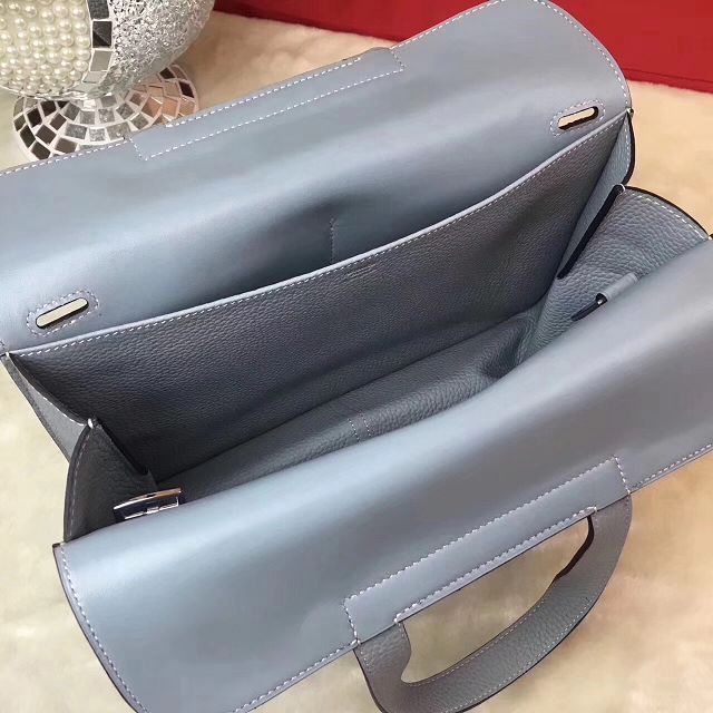 Hermes original togo leather halzan 31 bag H031 light blue