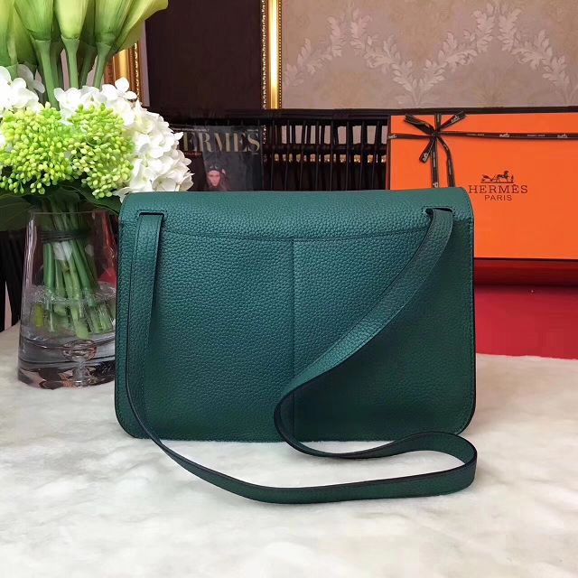 Hermes original togo leather halzan 31 bag H031 vert fonce